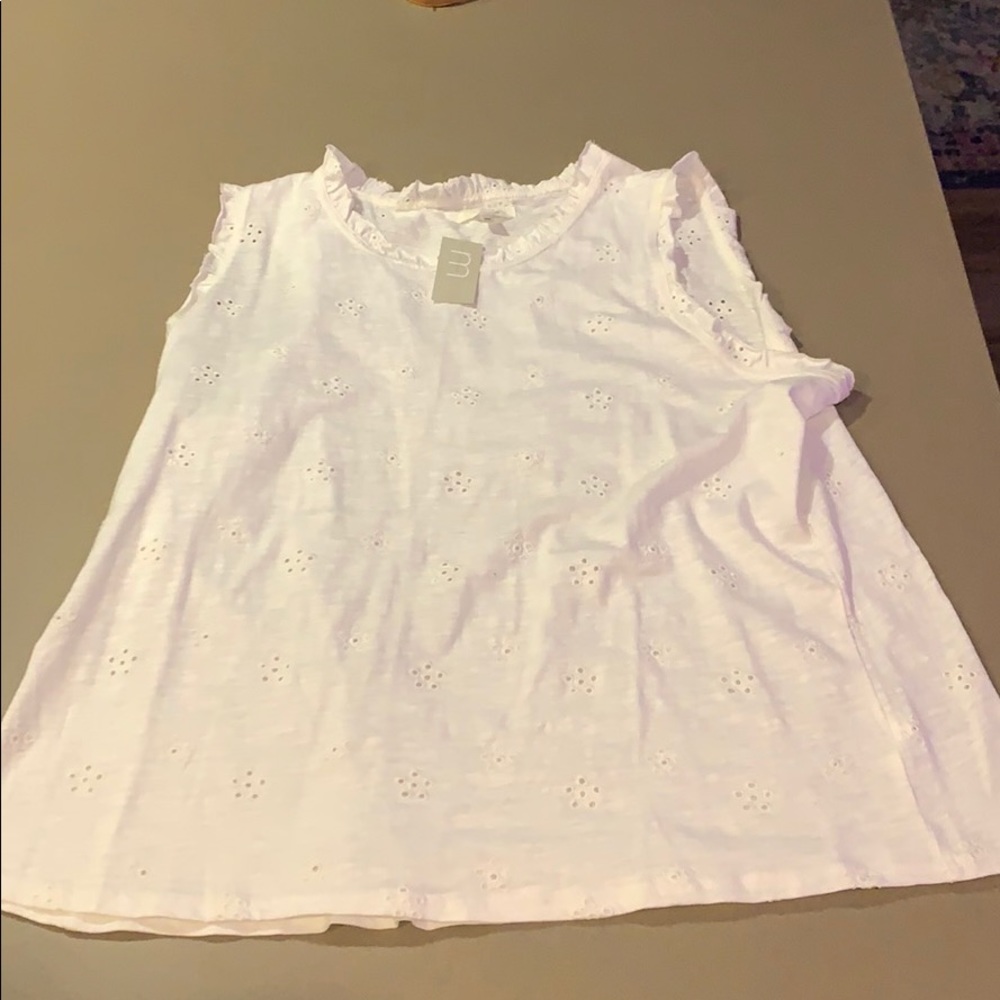 White Eyelash Tank NEW